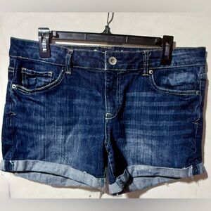 Aeropostale Dark Blue Cuffed Boyfriend Bermuda Jean Shorts Size-12